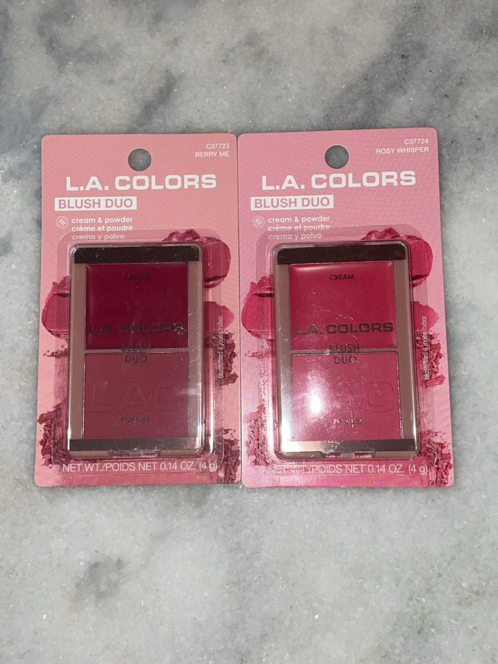 L.A. COLORS Blush Duo Cream & Powder - Berry Pink Pair
